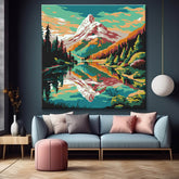 Mountain Lake Painting by Numbers
